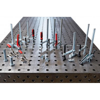 Clamping elements for welding tables