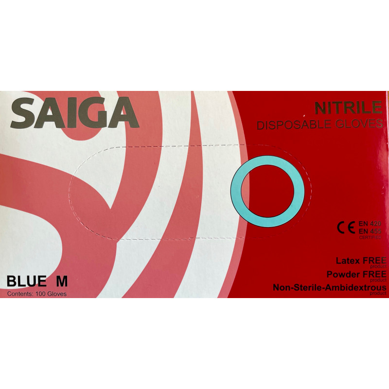 Cimdi nitrila, vienreizējai lietošanai, 8/M, 100gab.