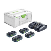 Battery packs and charger set SYS 18V 4x4,0/TCL 6 DUO