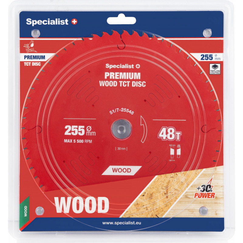 Specialist+ griešanas disks Wood 255x48Tx30mm