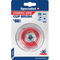 Specialist+ Nerūdijančio plieno vielos šepetys 60 mm. M14, SPECIALIST +