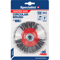 Specialist+ Vielinis šlifavimo diskas, tiesios vielos 100 mm. M14, SPECIALIST +