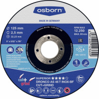 Osborn-Dronko Griešana disks DRONCO AS 46/AS 30 T INOX CUT+GRIND T27 (125 x 2,5 x 22,23)