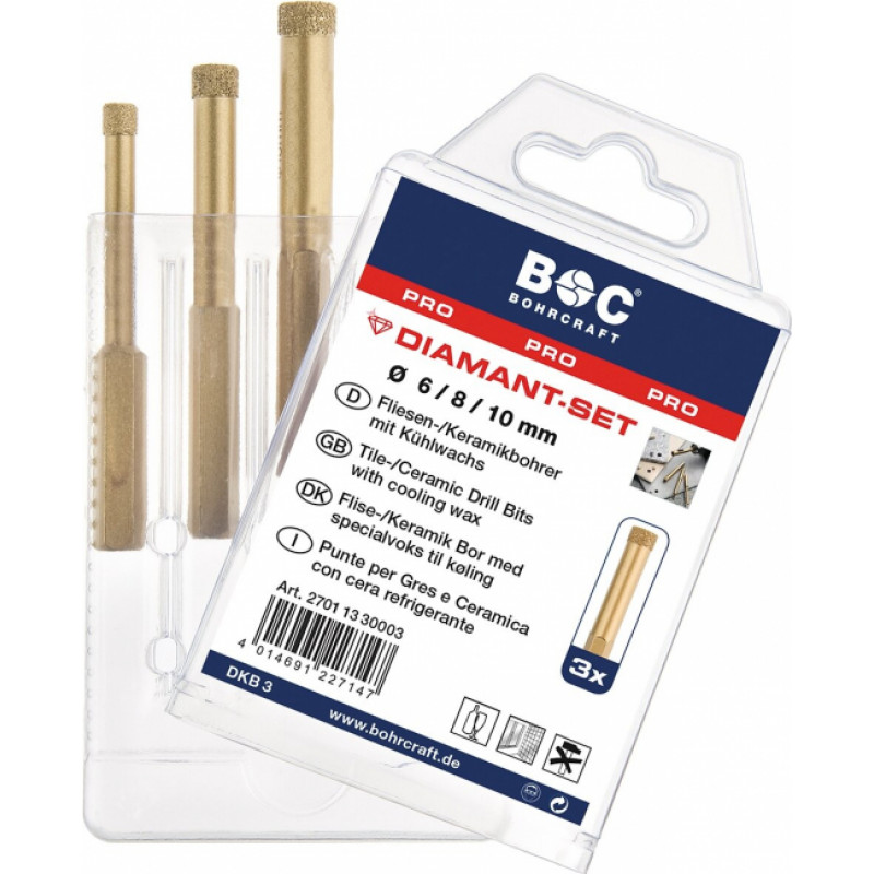 Bohrcraft dimanta urbju komplekts 6/8/10 mm (3 gab.)