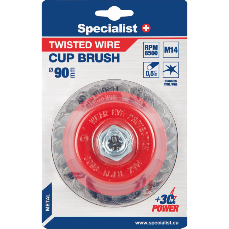 Specialist+ Vielinis šlifavimo diskas, tiesios vielos, su koteliu 38 mm.  SPECIALIST +