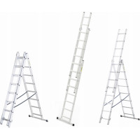 Drabest Daudzfunkcionālas alumīnija kāpnes, Drabest Home 3x6, 150 kg