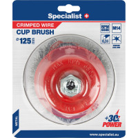 Specialist+ Nerūdijančio plieno vielos šepetys 125 mm. M14, SPECIALIST +