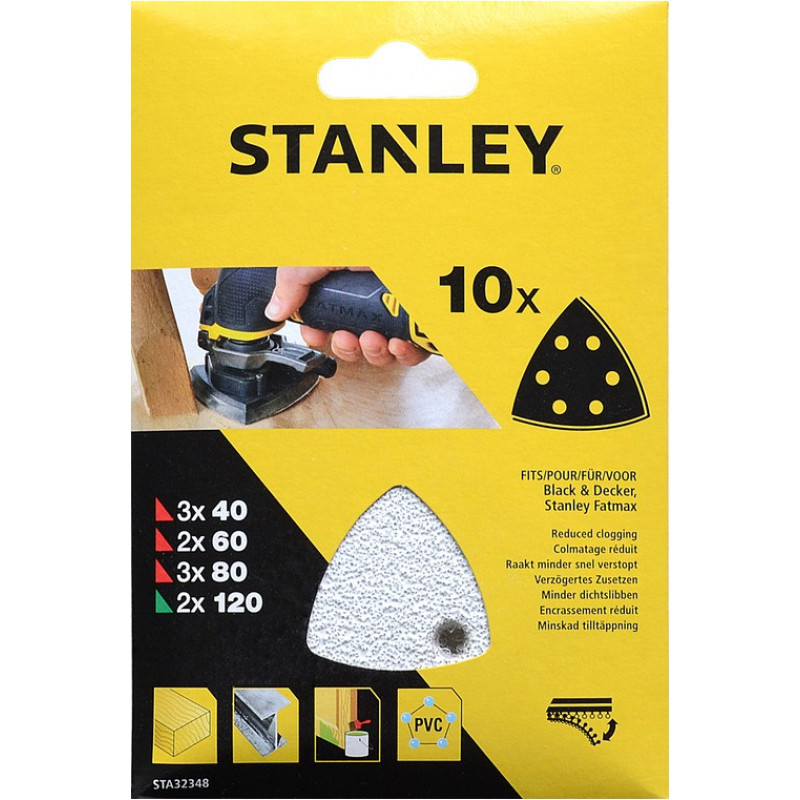 Stanley Delta slīp. pap. kot.mplekts 10 gab. 40/60/80