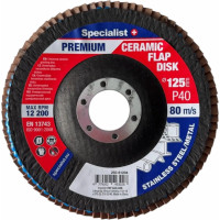 Specialist+ Atlokšņu slīpēšanas disks 125 mm, P40, Keramiskais PREMIUM, SPECIALIST+