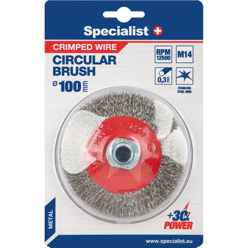 Specialist+ Vielinis šlifavimo diskas, tiesios vielos, su koteliu 75 mm.  SPECIALIST +