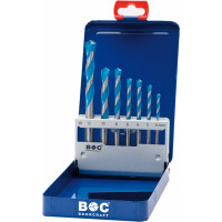 Bohrcraft daudzfunkcionālais urbju komplekts TCT metāla korpusā, 7 gab. 4 / 5 / 6 / 6 / 8 / 10 / 12 mm