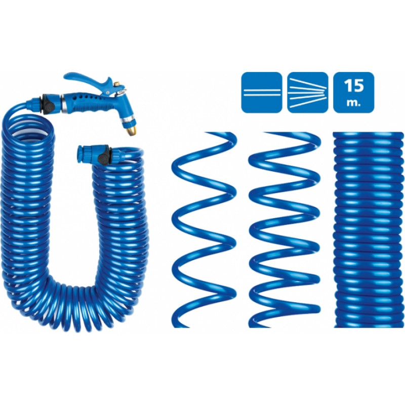 Super Ego Spirālveida šļūtene ar savienojumiem Super Ego (15 m)