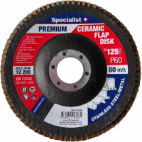 Specialist+ Atlokšņu slīpēšanas disks 125 mm, P60, Keramiskais PREMIUM, SPECIALIST+