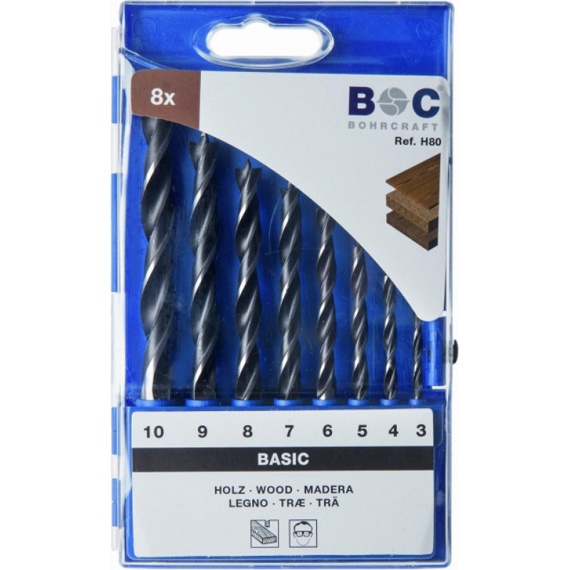 Bohrcraft Koka urbju komplekts Bohrcraft H 80 Ø 3/4/5/6/7/8/9/10 (8 gab.)
