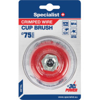 Specialist+ Nerūdijančio plieno suktos vielos šepetys 120 mm. M14, SPECIALIST +