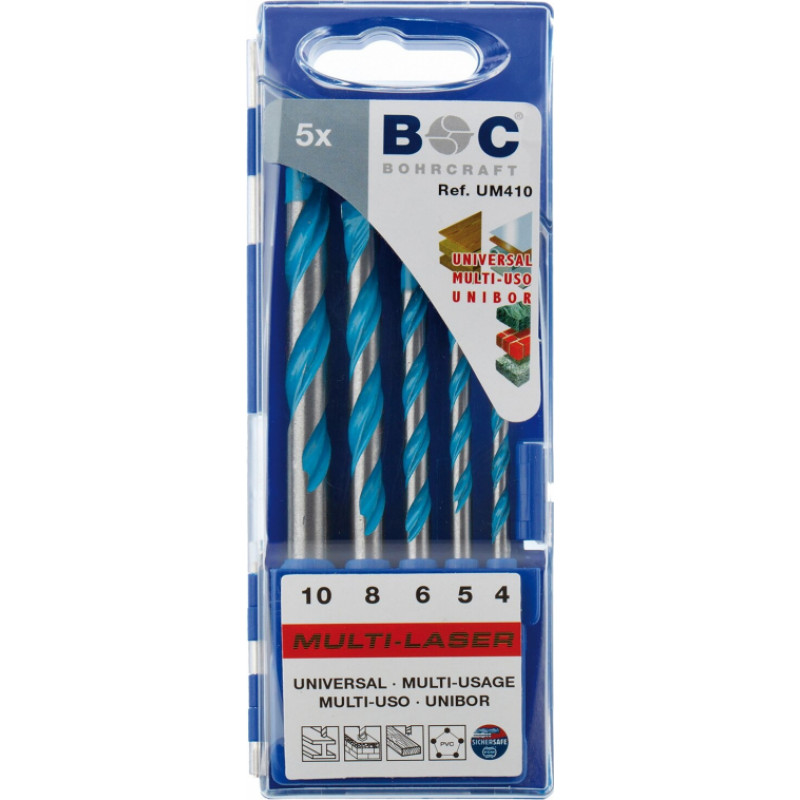 Bohrcraft Universāls urbju komplekts Bohrcraft Multi Laser 4-5-6-8-10 (5 gab.)