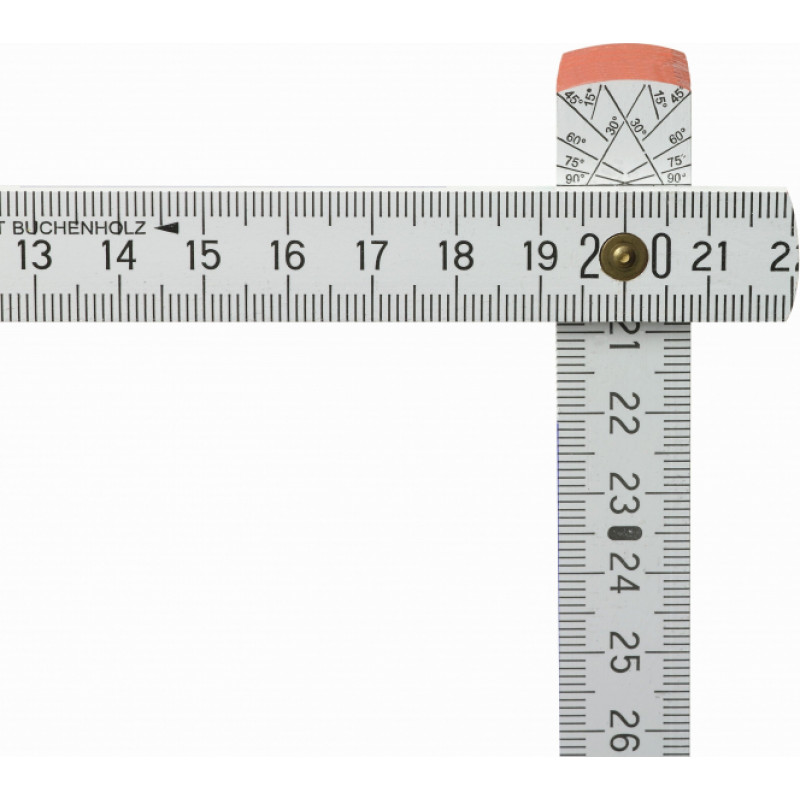 BMI Koka saliekamais lineāls ĶMI ar transportieri, 2 m