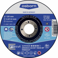 Osborn-Dronko Griešana disks DRONCO AS 46/AS 60 T INOX FreeCut T41 (125 x 2,0/1,0 x 22,23)