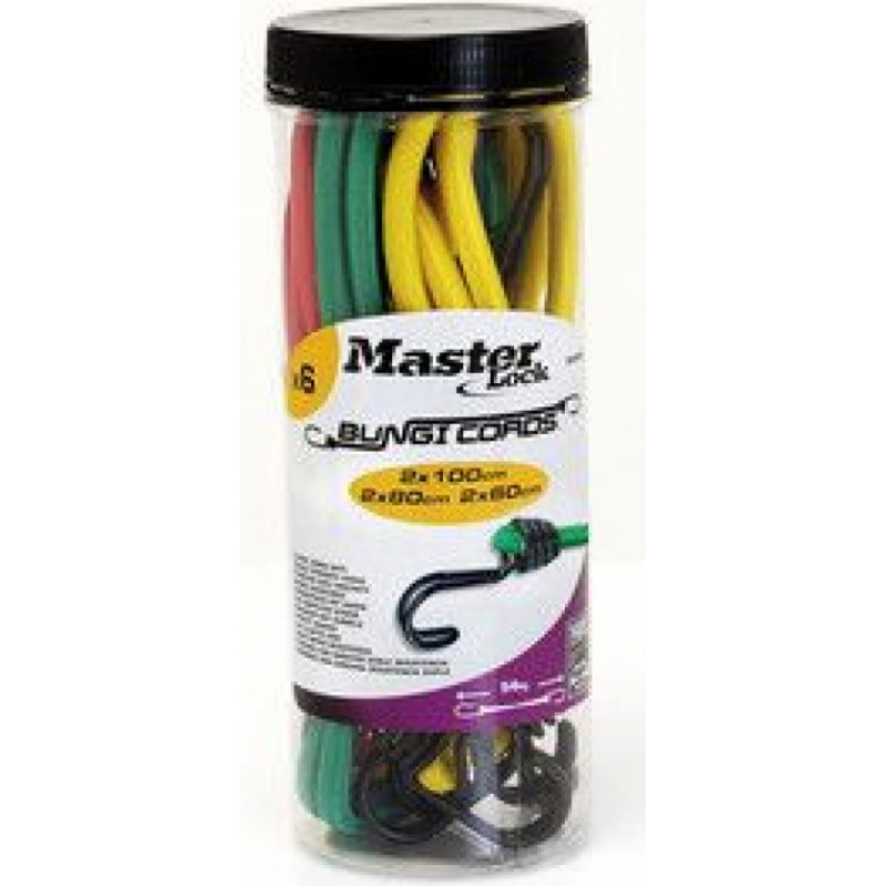 Masterlock Gumija kravas stiprināšanai ar divkāršo āķi (6gab./trauks)