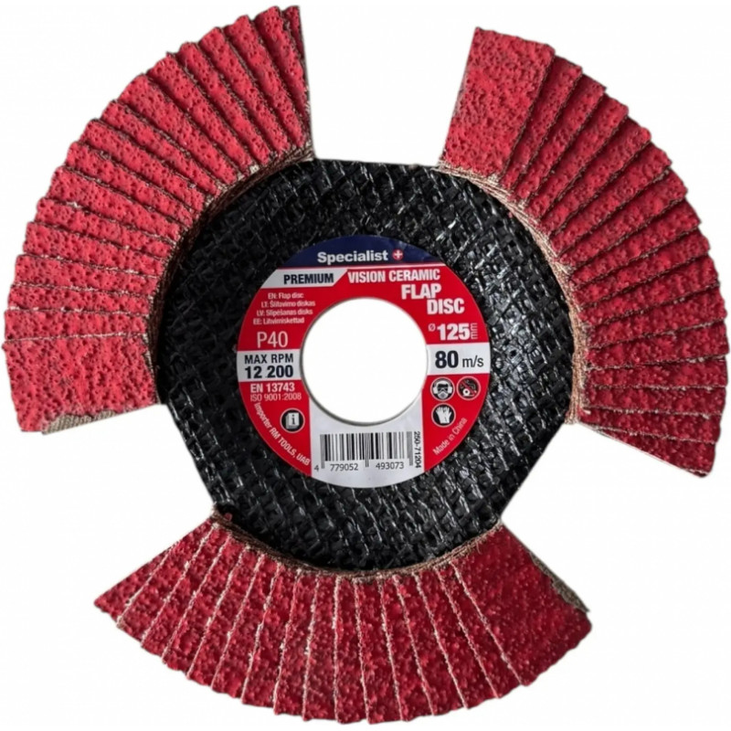 Specialist+ Atlokšņu slīpēšanas disks 125 mm, P40, Vision Ceramic PREMIUM, SPECIALIST+