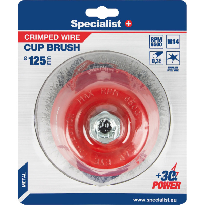 Specialist+ Vielinis šlifavimo diskas, tiesios vielos 115 mm. M14, SPECIALIST +