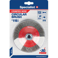 Specialist+ Vielinis šlifavimo diskas, tiesios vielos 115 mm. M14, SPECIALIST +